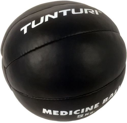 TUNTURI-TUNTURI Balle de médecine / Ballon médicinal / Medicine ball en cuir 3kg noir-image-1