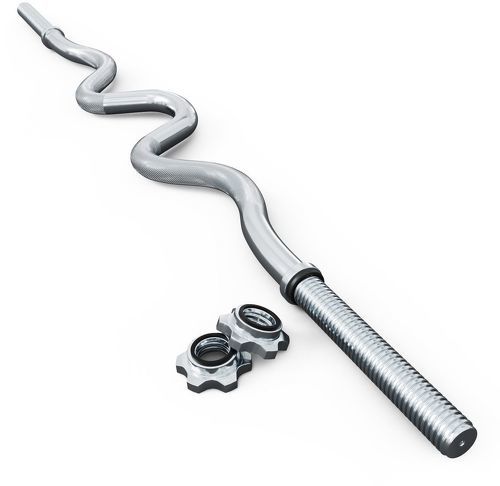 K-Sport GmbH-Barre SZ renforcée avec verrous en étoile I Barre d'haltères de curl chromée - G005-0