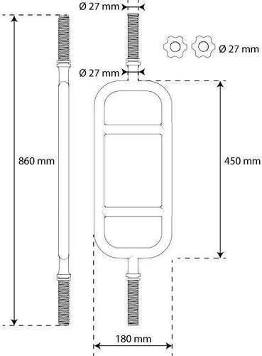 K-Sport GmbH-Haltère pour triceps de 86 cm de long I Entraîneur pour triceps - G006-3