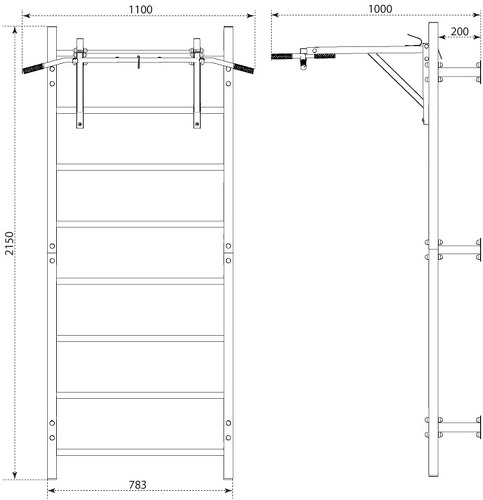 K-Sport GmbH-Kit d'entraînement - Espalier avec station de dips/barre de traction - KSSL097-4