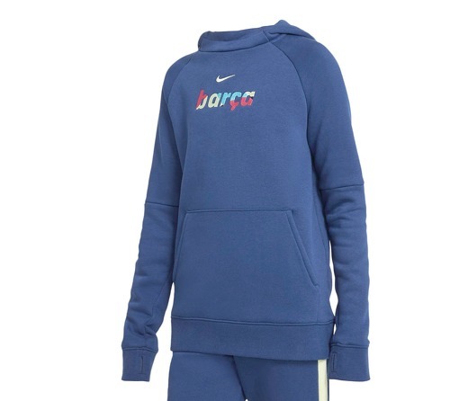 NIKE-Sweat à capuche Barça Fleece Bleu Junior-0