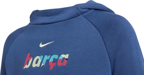 NIKE-Sweat à capuche Barça Fleece Bleu Junior-2