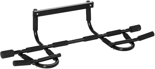 HOMCOM-Barre de traction - barre de porte - pull up bar - barre d'étirement musculation pour cadres de porte - acier noir-image-1