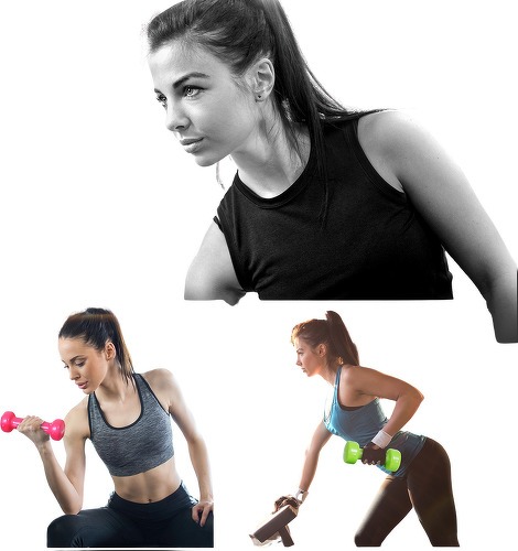 HOMCOM-Ensemble d'haltères courtes total 10 Kg - paires de 0,5/1/1,5/2 Kg avec malette - entraînement musculaire & haltérophilie - métal PU multicolore-3