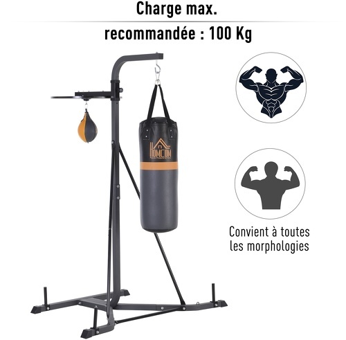 Homcom Portique Sac De Frappe Plateforme Station De Boxe Compl Te Avec Sac De Frappe Poire De