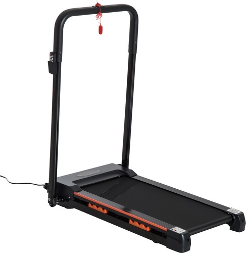 HOMCOM-Tapis de course électrique de marche 370 W pliable télécommande écran LCD vitesse 1-6 Km/h acier noir-0