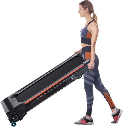 HOMCOM-Tapis de course électrique de marche 370 W pliable télécommande écran LCD vitesse 1-6 Km/h acier noir-3