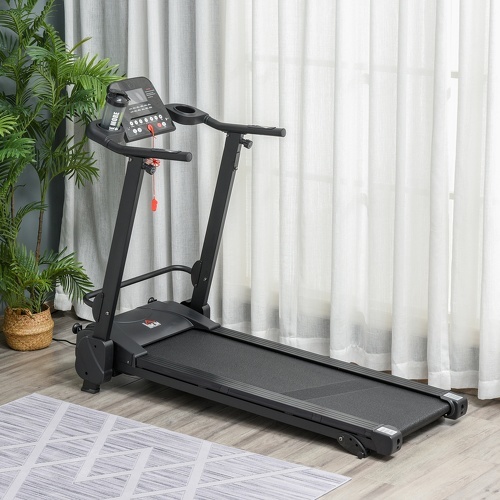 HOMCOM-Tapis de course électrique pliable 1-14 Km/h 750 W écran LCD 5 programmes inclinaison réglable noir-1