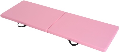 HOMCOM-Tapis de gymnastique yoga pilates fitness pliable portable grand confort 180L x 60l x 5H cm revêtement synthétique rose-image-1
