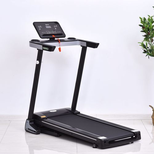 HOMCOM-Tapis électrique de course pliable 1-12 Km/h 500 W écran LCD 12 programmes noir-1