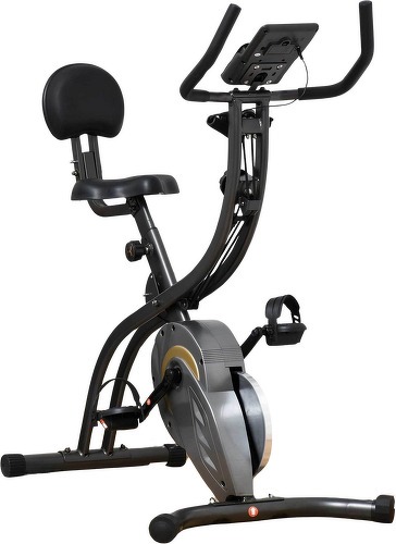 HOMCOM-Vélo d'appartement pliable selle réglable dossier guidon ergonomique écran LCD multifonction bandes résistance acier-1