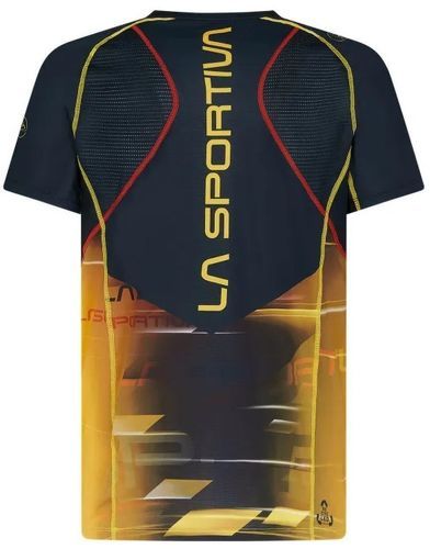 LA SPORTIVA-La sportiva xcelerator noir et jaune tee shirt running homme-1