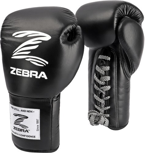 Zebra-Gants boxe Pro en cuir à laçets pour la compétition-image-1