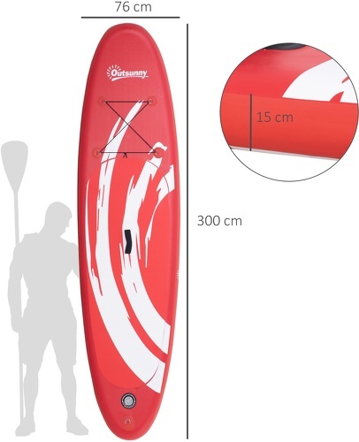 Outsunny-300x76x15cm - Pack Paddle gonflable-2