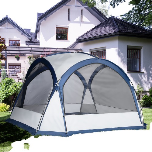 Outsunny-Tente de camping 6-8 personnes dim. 350L x 350l x 230H cm-3