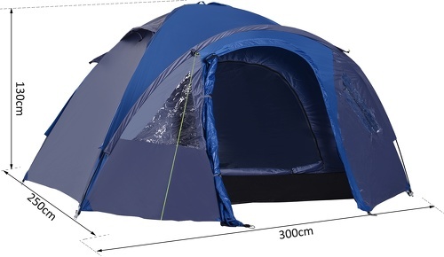 Outsunny-Tente de camping 4-5 personnes dim. 3L x 2,50l x 1,30H m-2