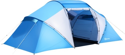 Outsunny-Tente de camping 4-6 personnes 2 cabines fenêtre grande porte 4,6L x 2,3l x 1,95H m-0