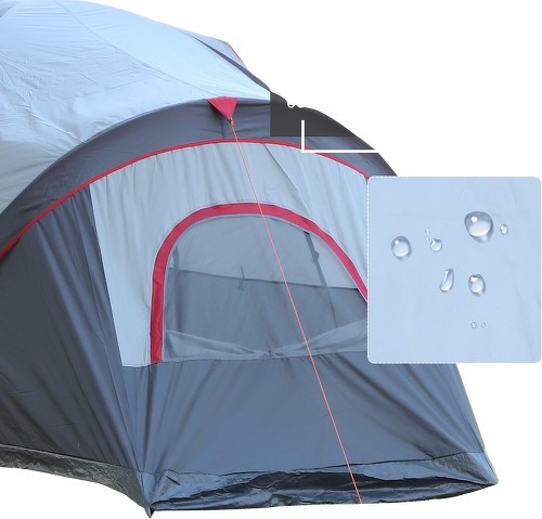 Outsunny-Tente de camping familiale 5-6 personnes - grande porte + 3 fenêtres - dim. 4,55L x 2,3l x 1,8H m fibre verre polyester oxford gris-3