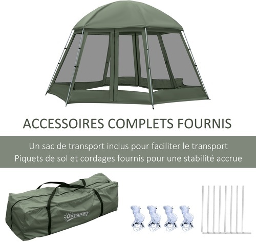 Outsunny-Tente de camping 6-8 personnes dim. 493L x 493L x 240H cm-4