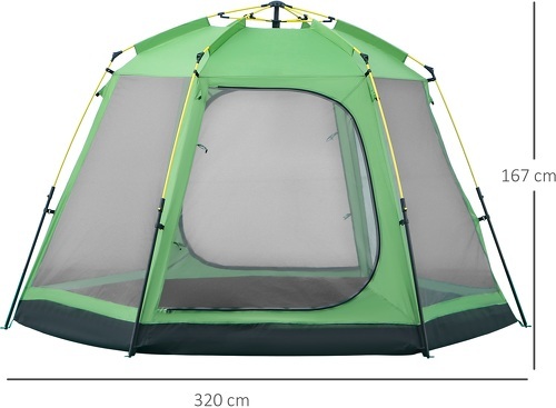 Outsunny-Tente de camping 6 personnes dim. 320L x 320l x 176H cm-2