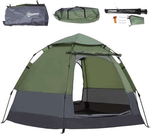 Outsunny-Tente de camping 3-4 personnes dim. 2,6L x 2,6l x 1,5H m-0