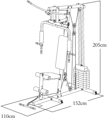 Boudech-Jab - Station De Fitness Multifonctionnelle Avec Bloc De Poids De 45 Kg - Multi-postes-4