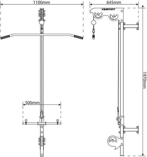 K-Sport GmbH-Station de musculation murale avec poulie - KSSL020-4