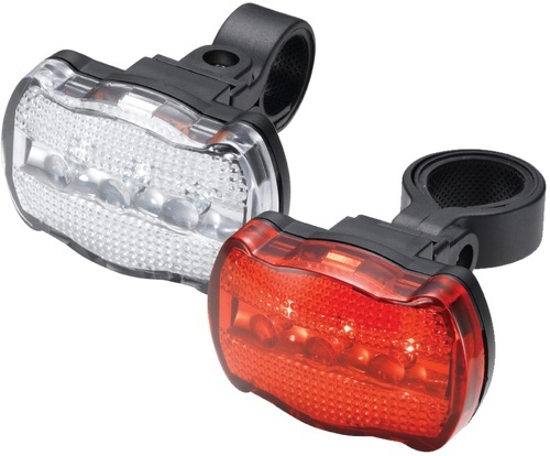 Torch-Torch Light Set-White Bright 3X+Tail Bright 3X - Eclairage de vélo de ville-0