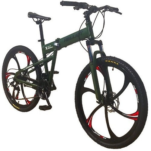 Helliot Bikes-Vélo Tout Terrain Pliable Helliot Bikes Hummer Green- pour cycliste de 165cm à 185cm-1
