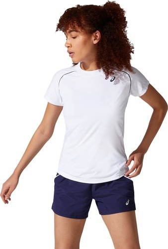 ASICS-Asics T-Shirt Court W Piping SS Tee Dames Wit-image-1