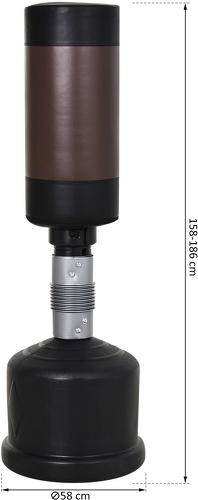 HOMCOM-Sac de frappe boxe autoportant punching ball hauteur reglable 158-186cm-2