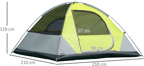 Outsunny-3 Personnes - Dim. 210L X 210L X 119H Cm - Tente de randonnée/camping-2