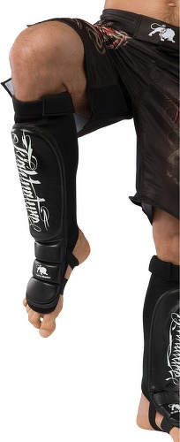 Protège-tibias et cou-de-pied MMA en cuir Fightnature - Protéges