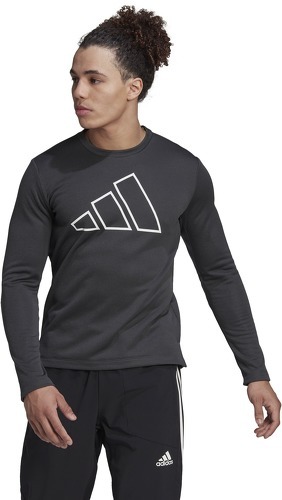 adidas Performance-Sweat-shirt ras-du-cou de training Train Icons 3 Bar Logo-4