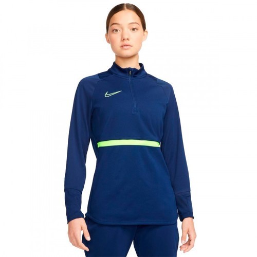 NIKE-Nike haut d'entraînement femme Drill Top Academy 21 bleu foncé / vert fluo-image-1