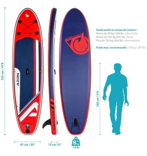 ADRN-Explorer 10'8 32'' 6'' (325X81X15Cm) - Planche de stand up-paddle-2