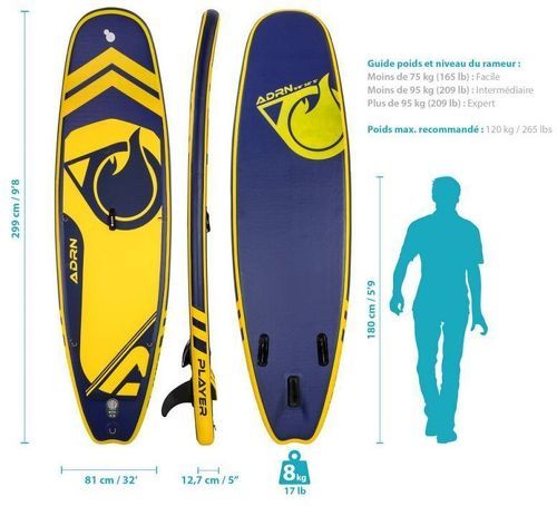 ADRN-Player 9'8 32'' 5'' (299X81X12,7Cm) - Planche de stand up-paddle-1
