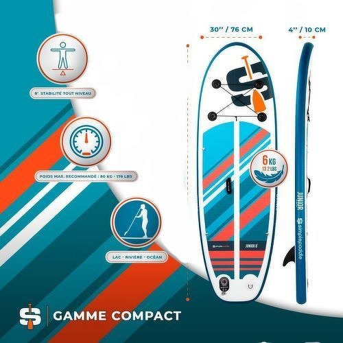 SIMPLE PADDLE-8' 30'' 4'' (244 X 76 X 10 Cm) Gamme Compact - Planche de stand up-paddle-1