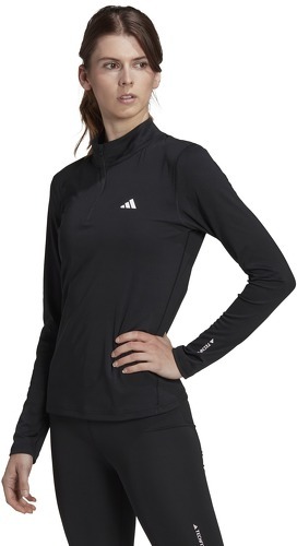 adidas Performance-Haut d'entraînement à manches longues et zip 1/4 Techfit-4