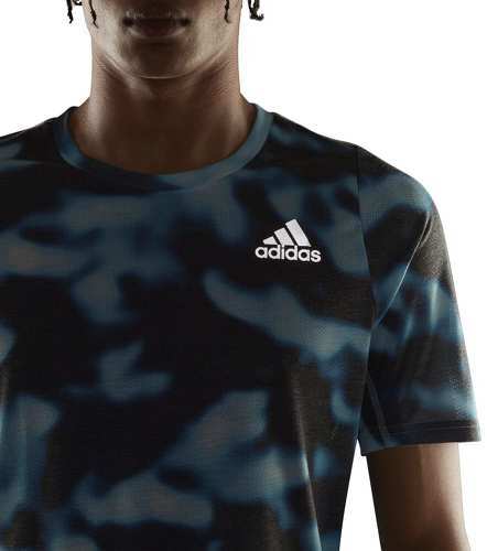 adidas Performance-T-shirt à 3 bandes et imprimé intégral Run Icons-4
