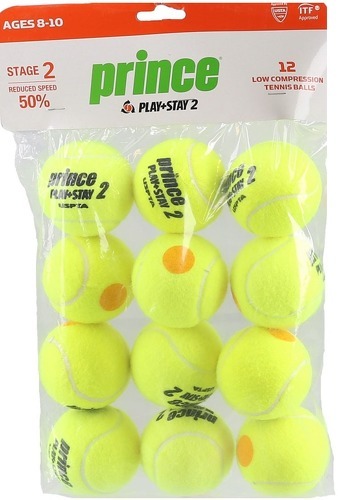 PRINCE-Sachet 12 Balles Prince Play & Stay - Stage 2 - Balles de tennis-0