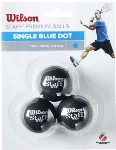 WILSON-Wilson Staff Squash Blue Dot 3 Pack Ball-image-1
