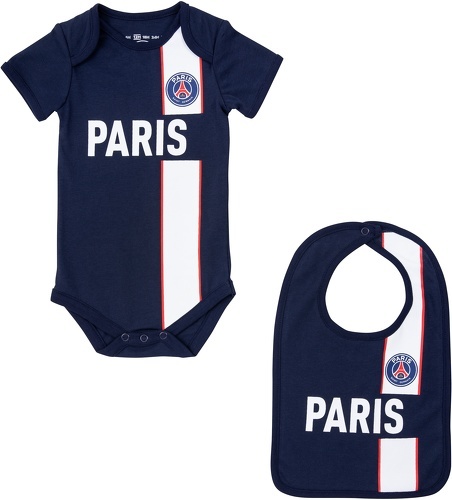 PSG-Body + bavoir bébé garçon PSG - Collection officielle PARIS SAINT GERMAIN - 3 mois-0