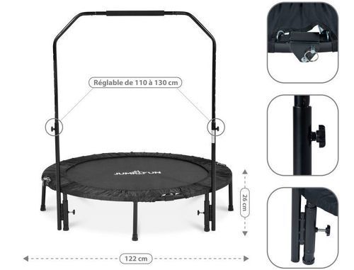 JUMP4FUN-Mini Trampoline Fitness Jump4fun Pliable Double-Bar - Ø122cm-1