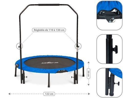 JUMP4FUN-Mini Trampoline Fitness Jump4fun Pliable Double-Bar - Ø122cm-1