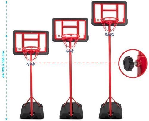 BUMBER-Panier de basket sur Pied Evolutif DENVER hauteur réglable de 1.05m à 1.65m Ballon et Pompe inclus-3