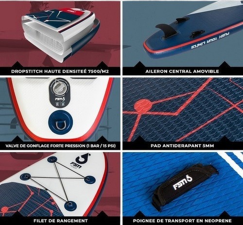 FUSION-Paddle gonflable PUNGA 10'8 - 320 x 81 x 15 cm - Stand Up Paddle avec pagaie, leash, pompe et sac de transport-3