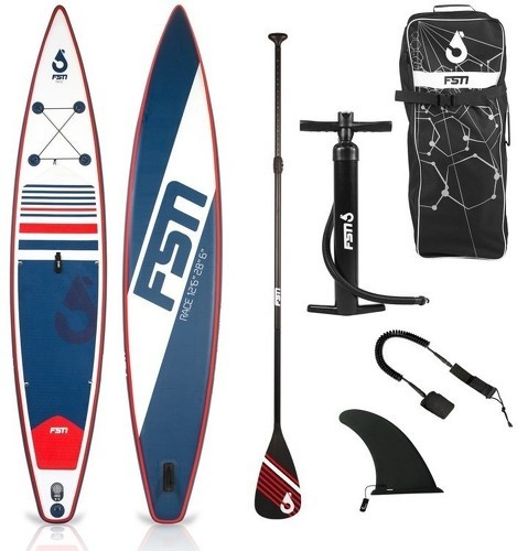 FUSION-Paddle gonflable RACE 12'6 - 384 x 71 x 15 cm - Stand up paddle avec pagaie, leash, pompe, anneaux de kayak et sac de transport-0