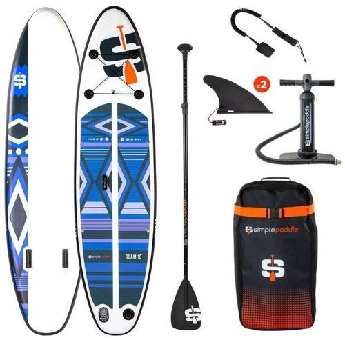 SIMPLE PADDLE-Stand up Paddle Gonflable ROAM 10' 30'' 6'' (295 x 76 x 15 cm) Gamme COMPACT avec Pagaie, Leash, Pompe et Sac de Transport-0