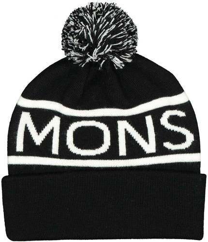 Mons Royale-Mons Royale Unisex PomPom Beanie Logo Black White-0